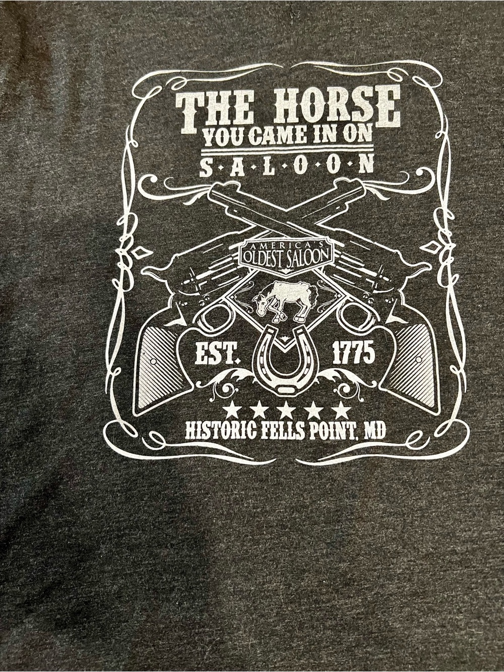 The Horse You came in on Saloon Gray T shirt size S - Picture 2 of 3